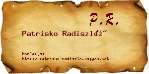 Patrisko Radiszló névjegykártya